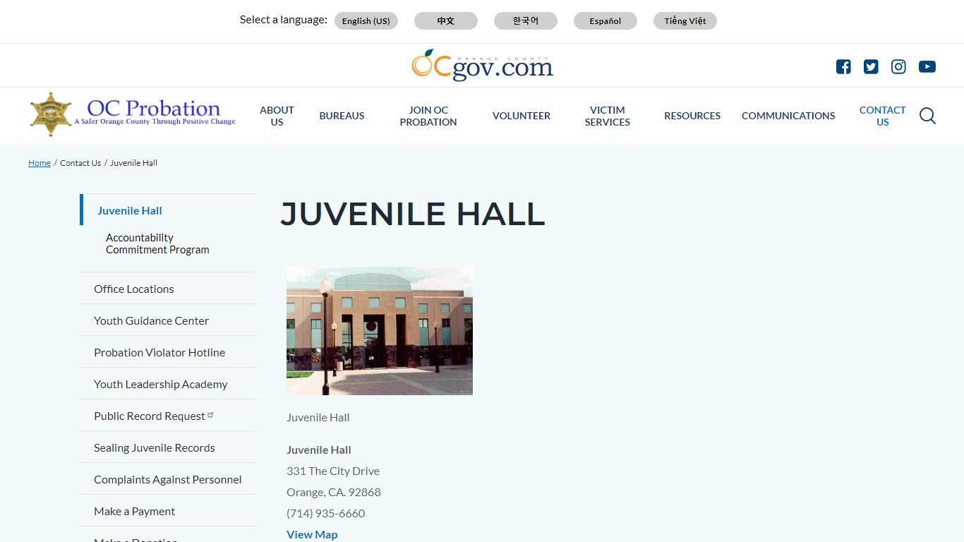 Juvenile Hall | Orange County Probation Department